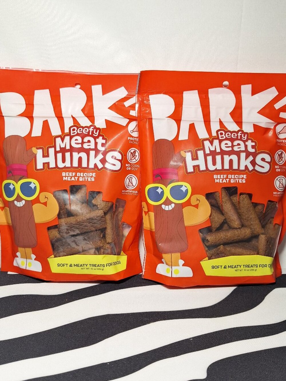 NWT Bark Beefy Meat Hunks Dog Treats, 2 pack